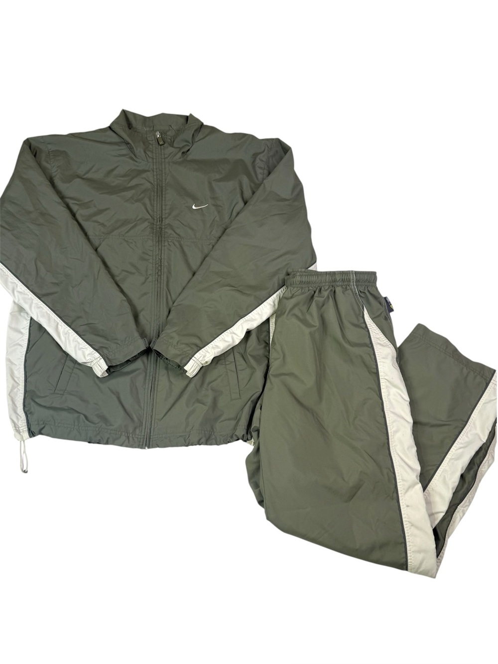 Vintage Nike 72 Tracksuit Set Mens Large Olive Windbreaker Jacket Pants Y2K